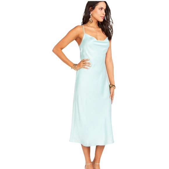 Show Me Your MuMu Dresses & Skirts - Show Me Your Mumu Verona Cowl Dress in Mint Satin